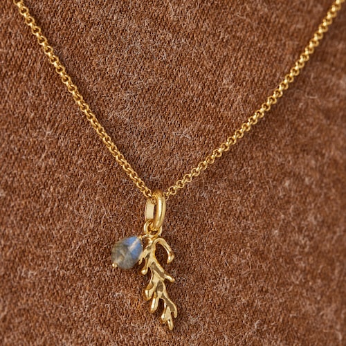 Silver vermeil Oceaan Color Pendant with labradorite
