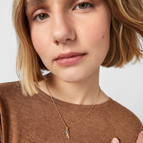 Silver vermeil Oceaan Color Pendant with labradorite