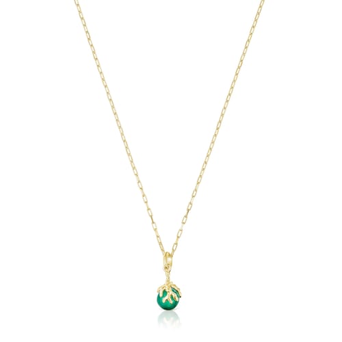 Collar con baño de oro 18 kt sobre plata y crisoprasa Oceaan Color