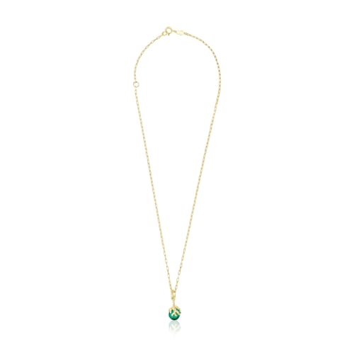 Collar con baño de oro 18 kt sobre plata y crisoprasa Oceaan Color