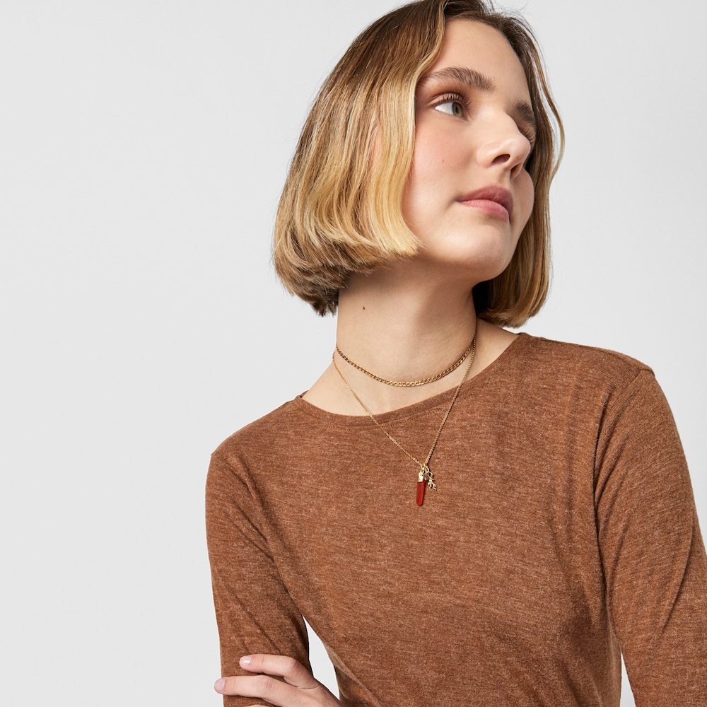 Silver vermeil Oceaan Color Pendant with carnelian