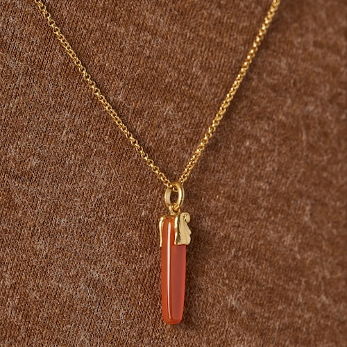 Silver vermeil Oceaan Color Pendant with carnelian