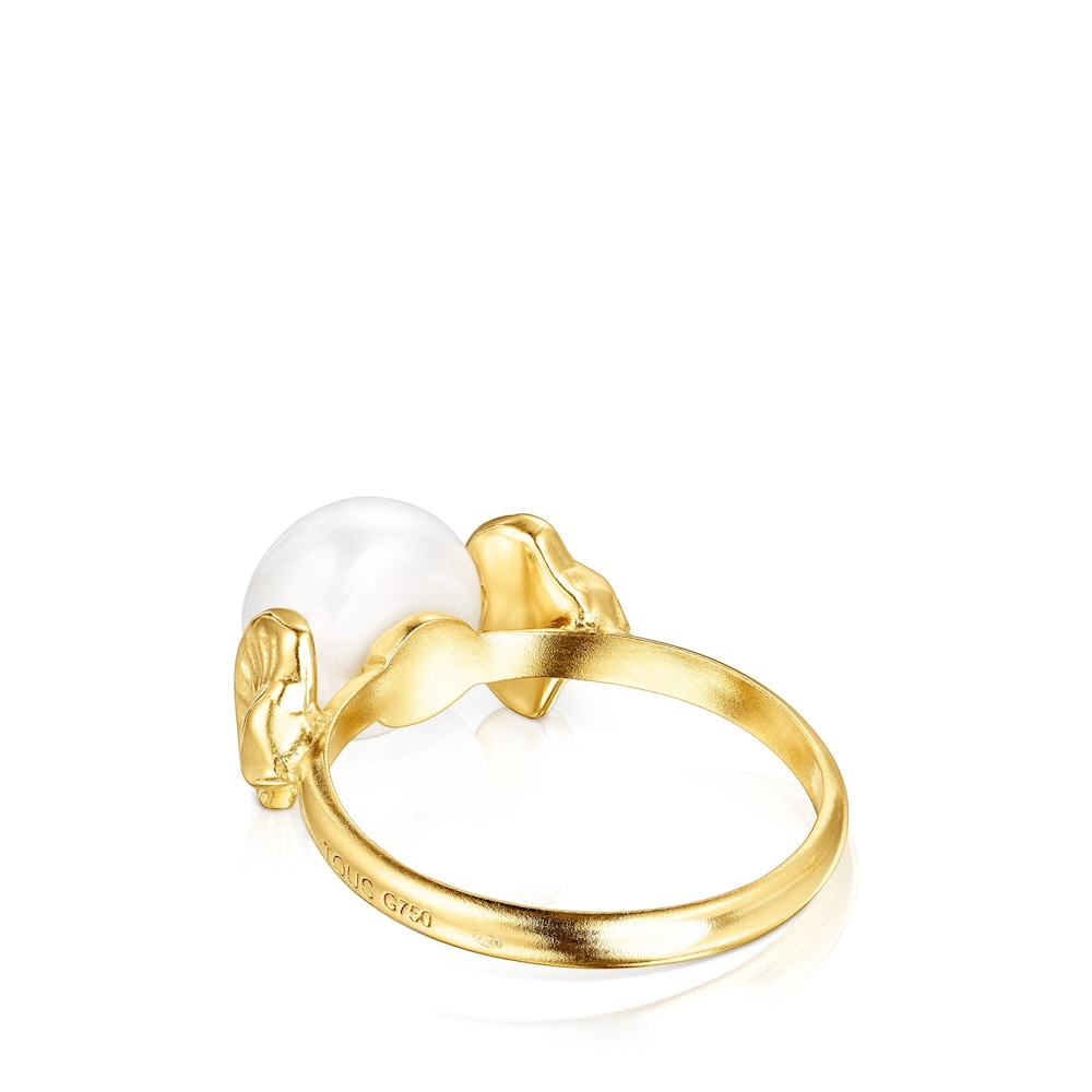 Muschel-Ring Oceaan aus Gold mit Perle