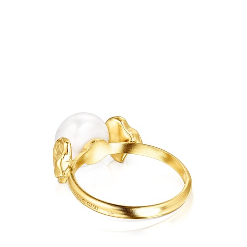 Anillo Oceaan conchas de oro y perla