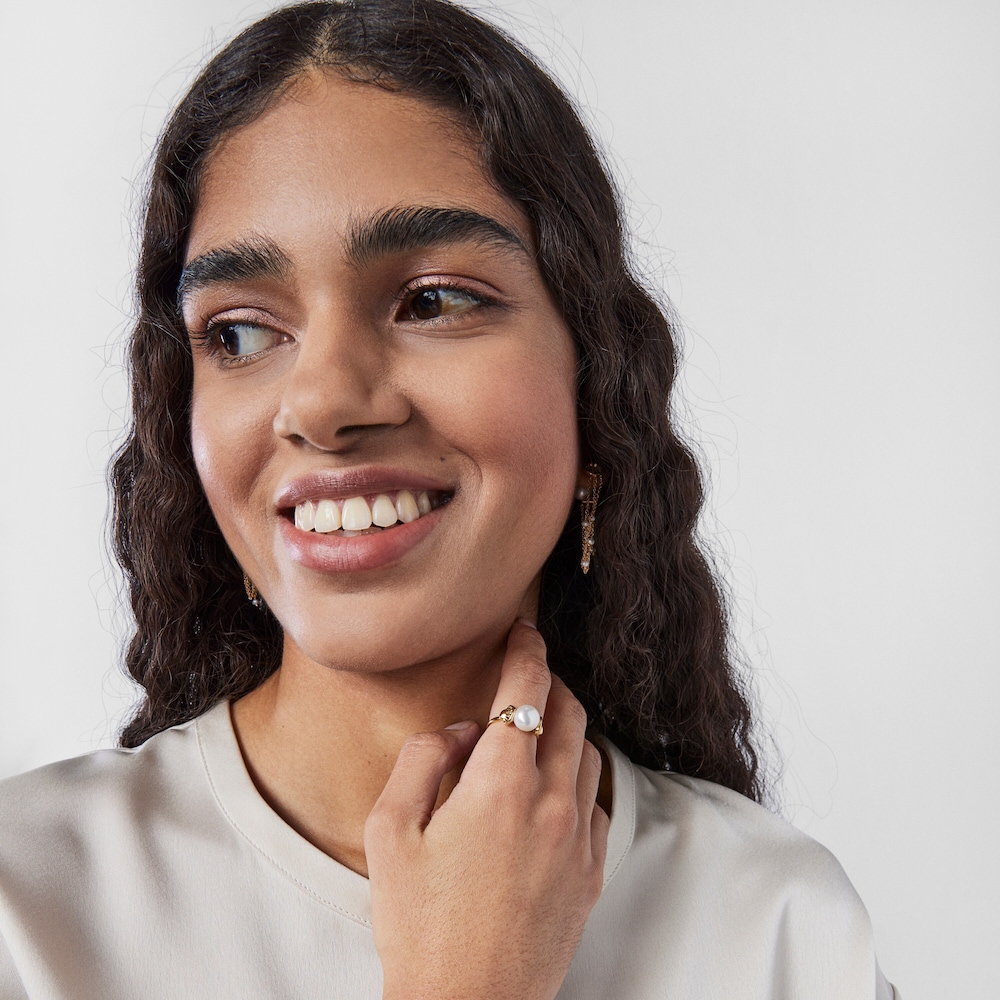 Muschel-Ring Oceaan aus Gold mit Perle