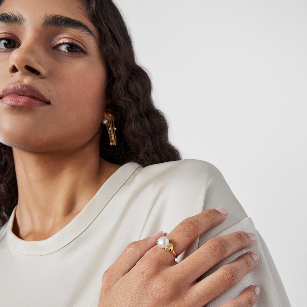 Muschel-Ring Oceaan aus Gold mit Perle