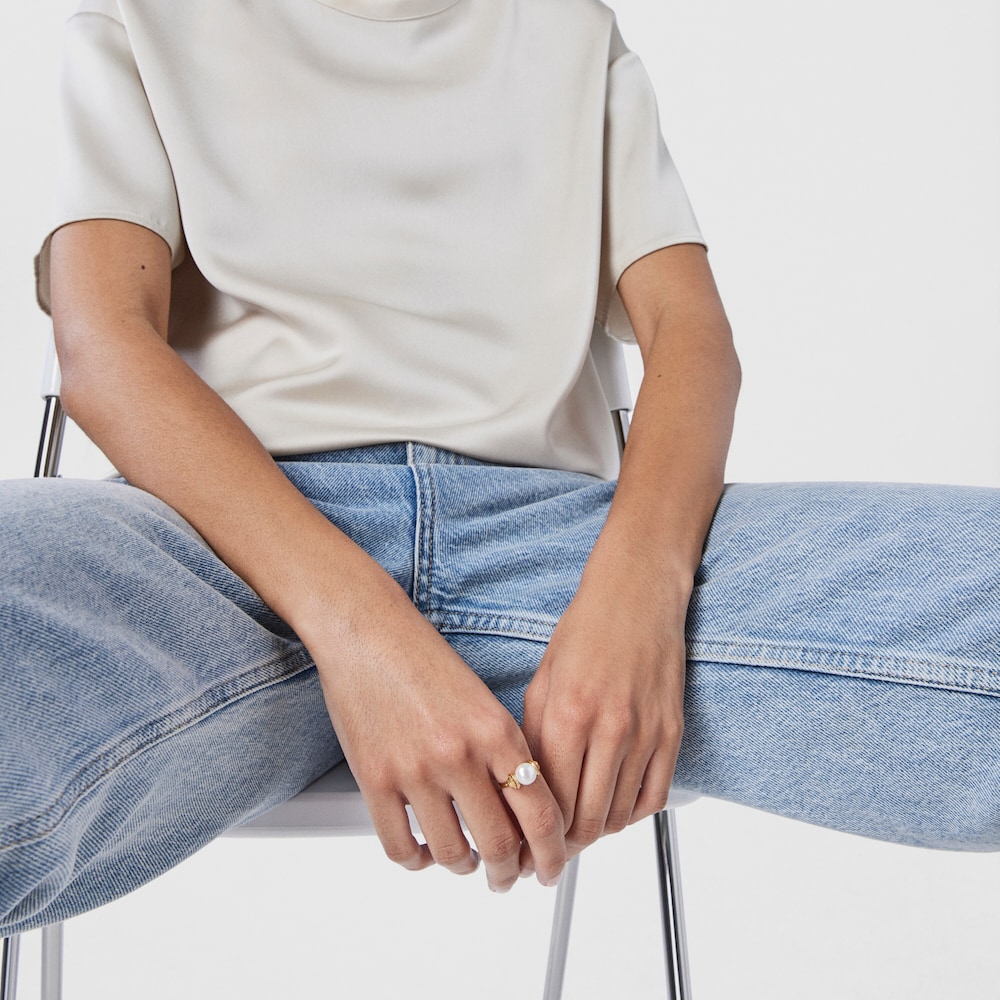 Muschel-Ring Oceaan aus Gold mit Perle