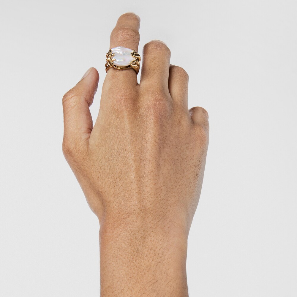 Silver vermeil Oceaan Color Ring with pearls