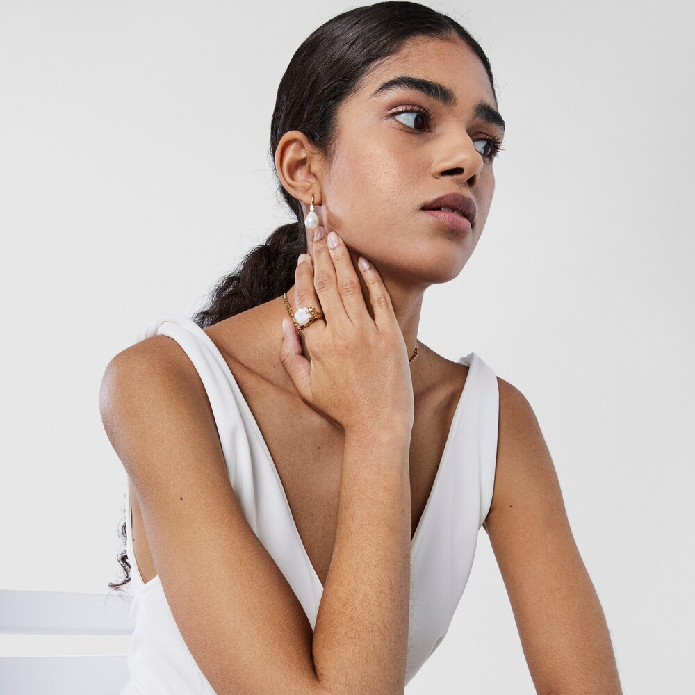 Silver vermeil Oceaan Color Ring with pearls