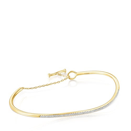 18K Solid Gold Hav Bracelet with diamonds