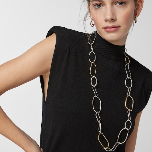 Collar anillas ovales bicolor Hav