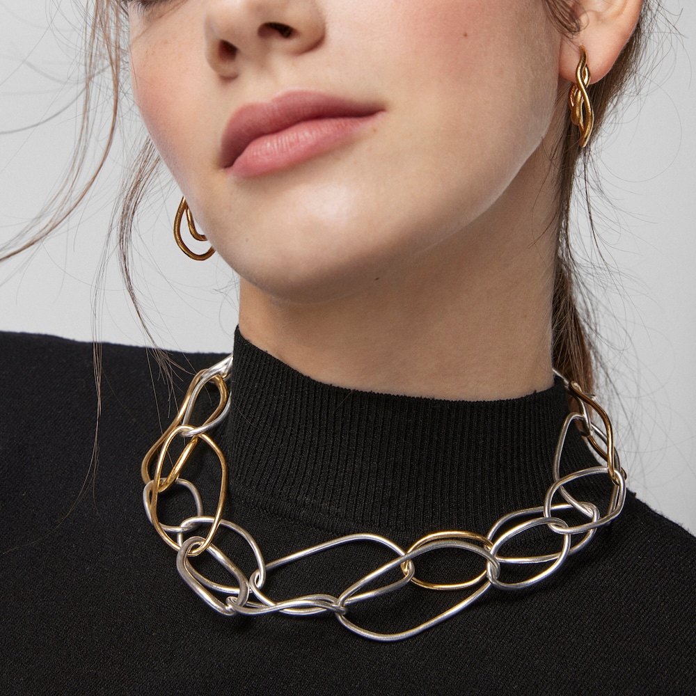 Collar anillas ovales bicolor Hav image number 6
