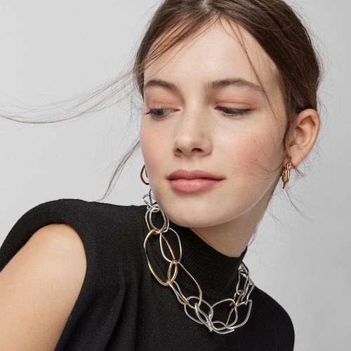 Collar anillas ovales bicolor Hav