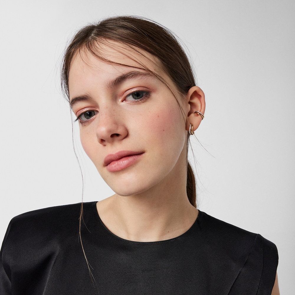 Earcuff Hav em ouro e diamantes