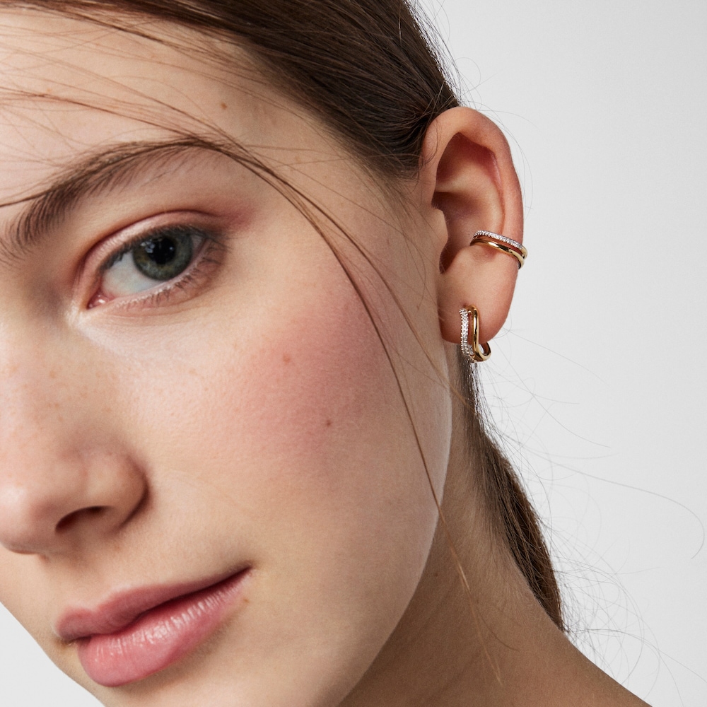 Earcuff Hav em ouro e diamantes