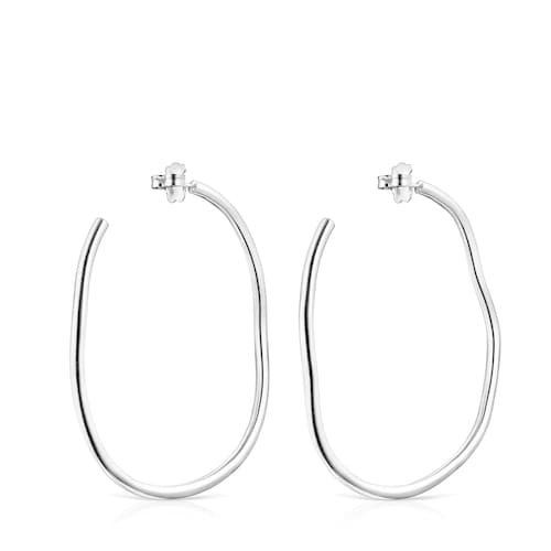 Silver Hav wave-shaped Hoop earrings