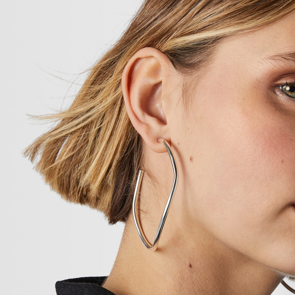 Brincos aro onda Hav em prata