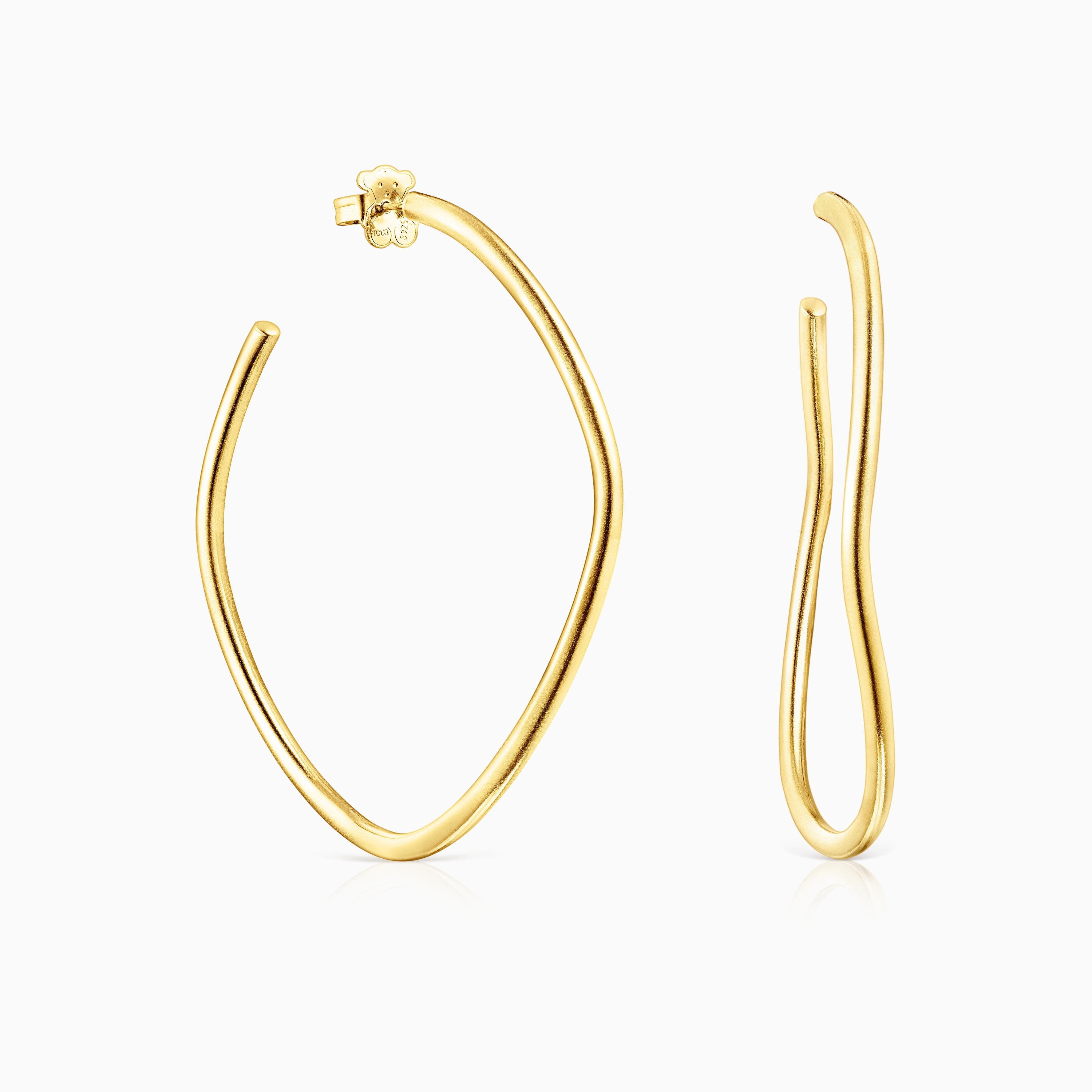 Silver vermeil Hav wave-shaped Hoop earrings