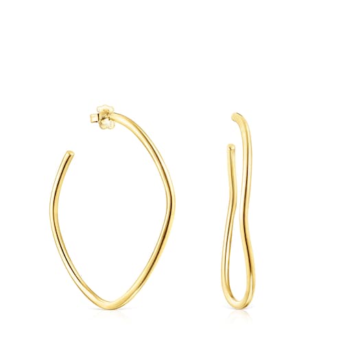 Silver vermeil Hav wave-shaped Hoop earrings