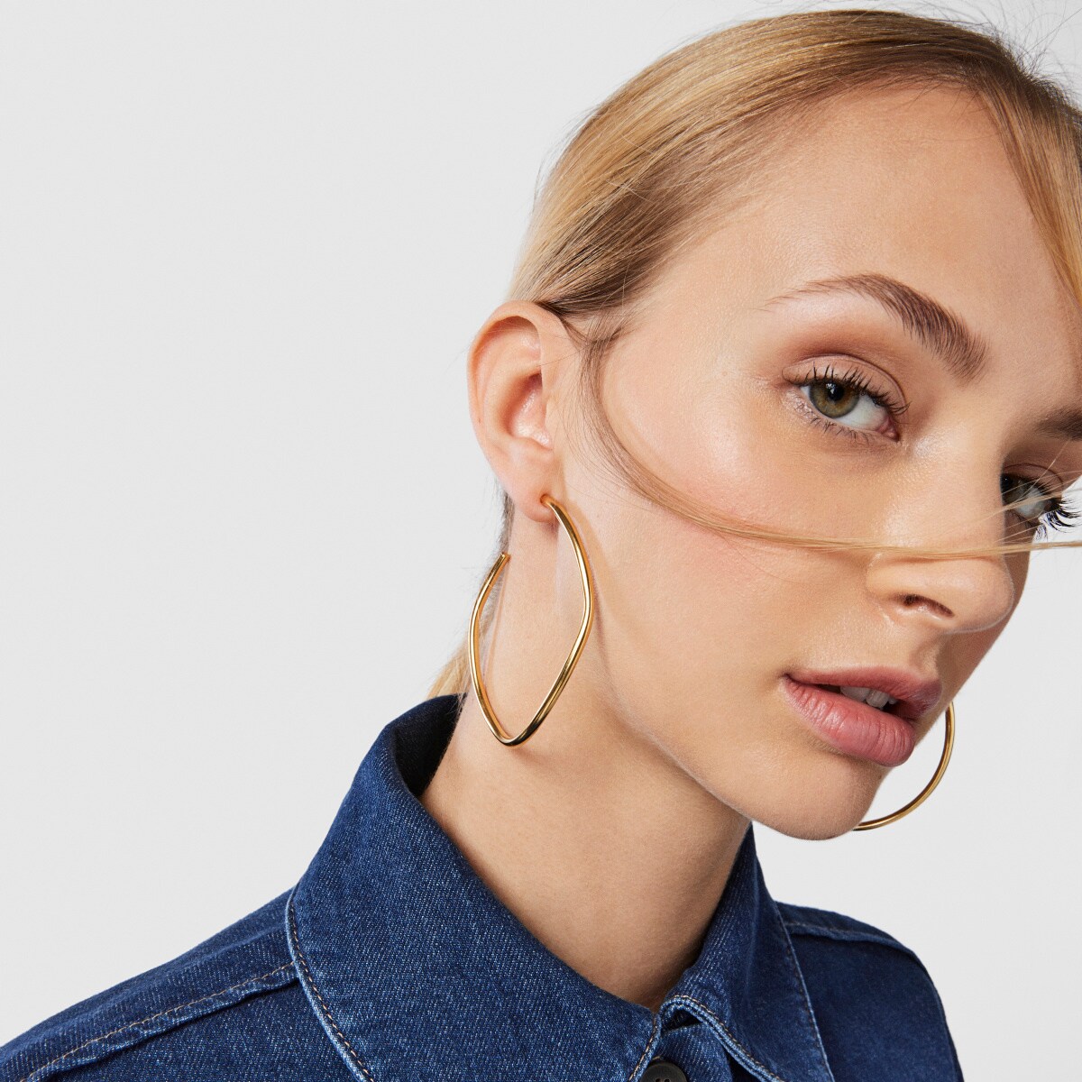 Silver vermeil Hav wave-shaped Hoop earrings