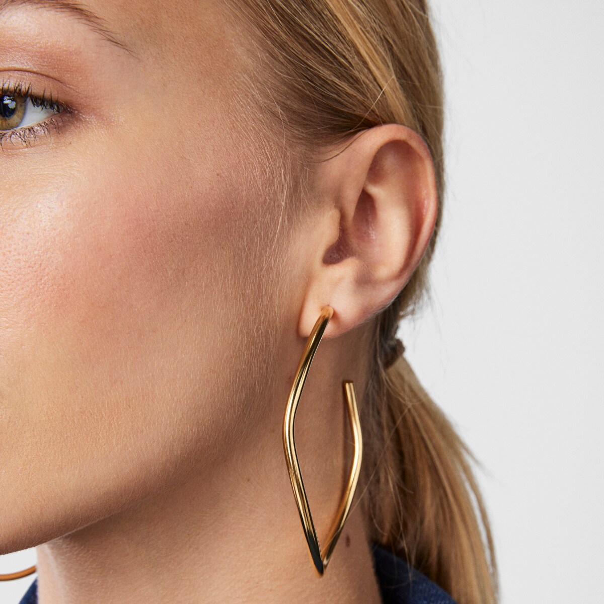 Silver vermeil Hav wave-shaped Hoop earrings