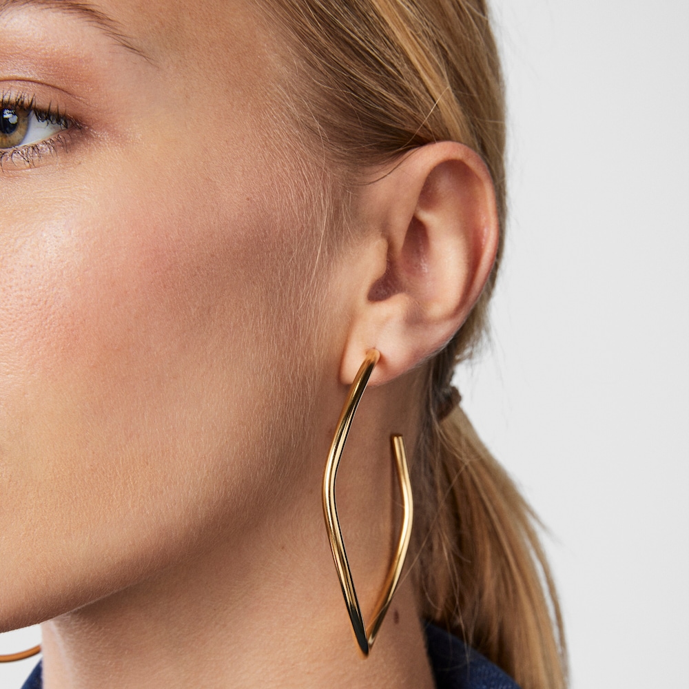 Silver vermeil Hav wave-shaped Hoop earrings