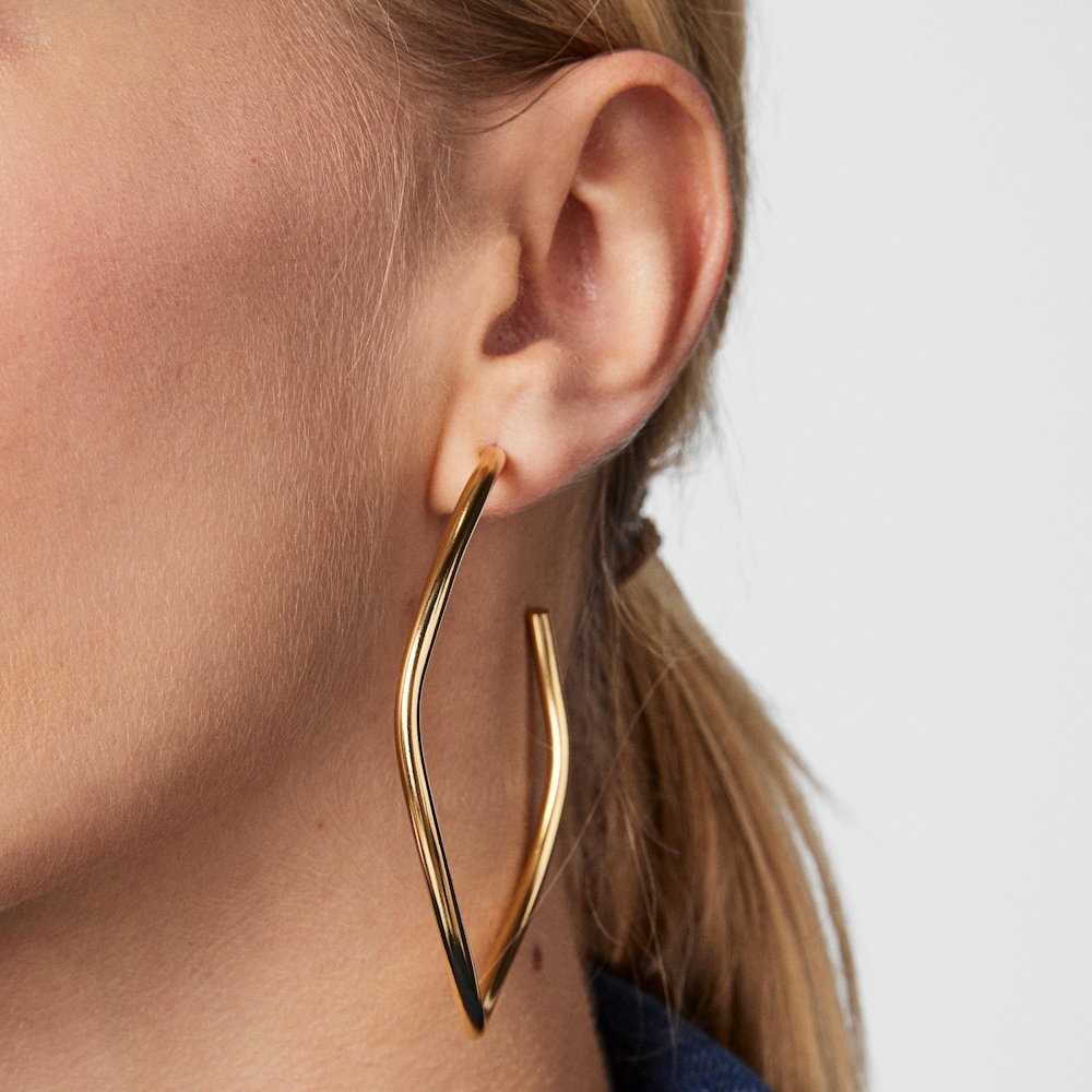 Silver vermeil Hav wave-shaped Hoop earrings