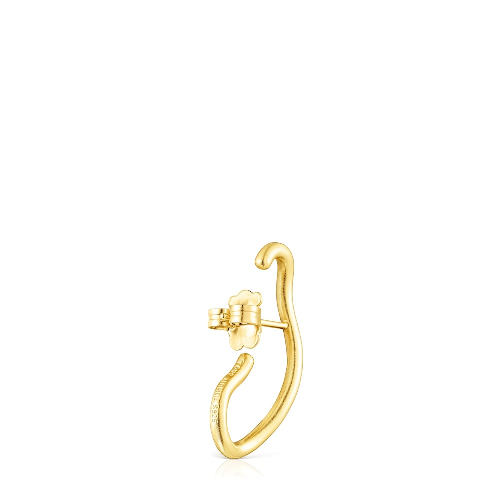 Pendiente con baño de oro 18 kt sobre plata Hav image number 3