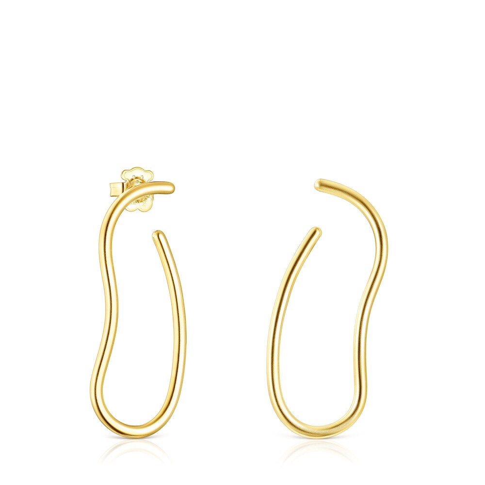 Pendientes largos con baño de oro 18 kt sobre plata Hav image number 0
