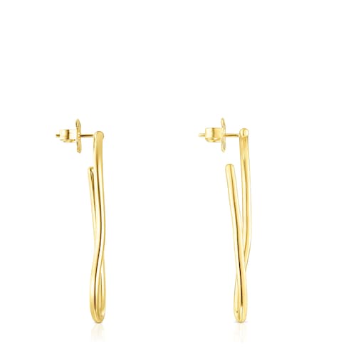 Long silver vermeil Hav Earrings