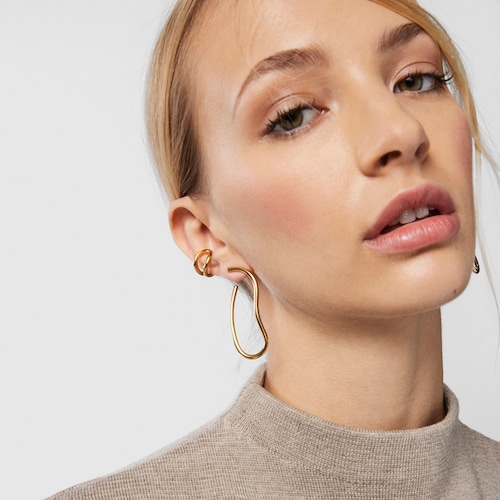 Long silver vermeil Hav Earrings