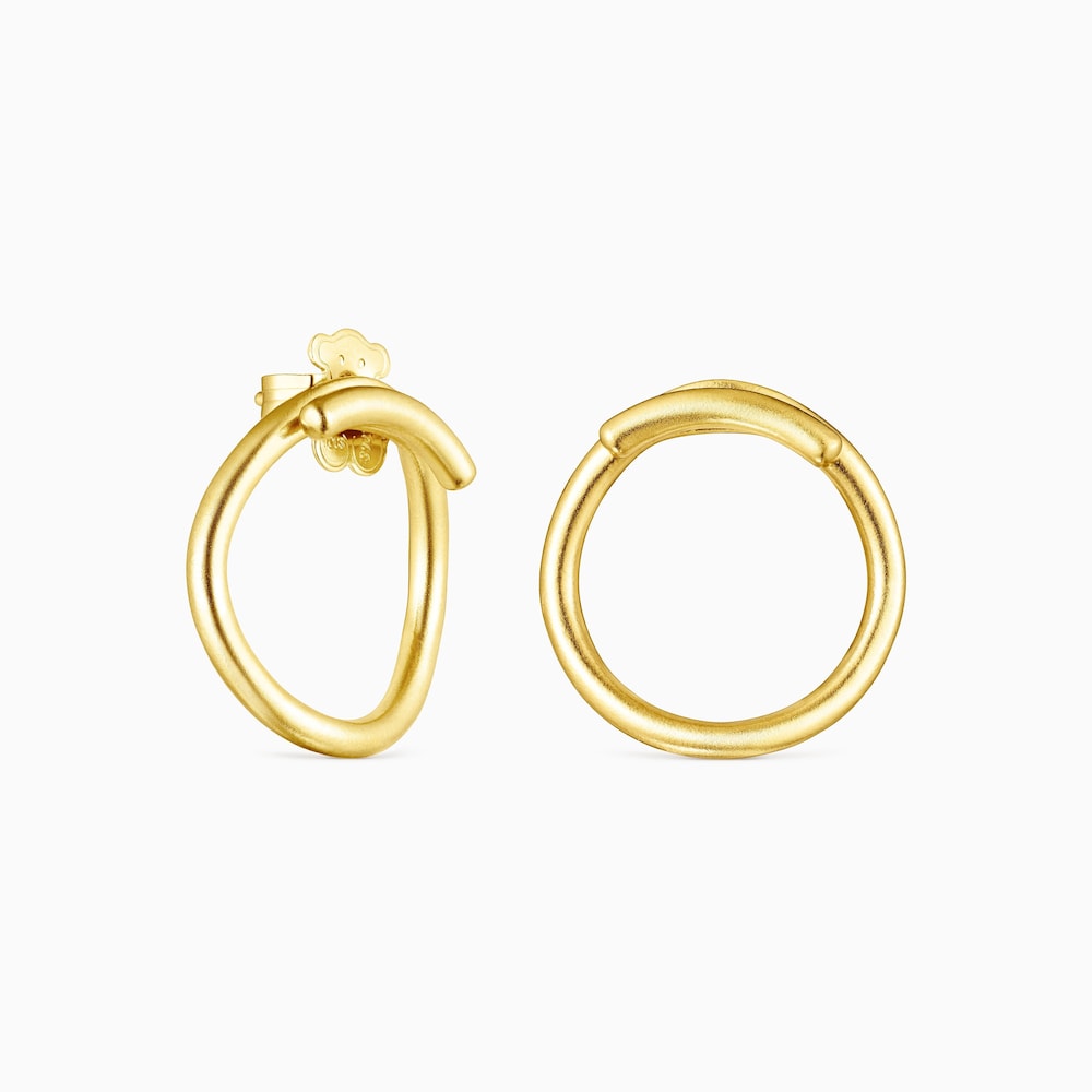 Runde Ohrringe Hav aus Vermeil-Silber