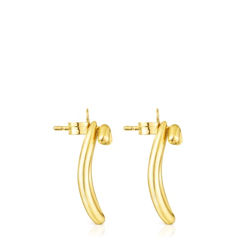 Pendientes círculo con baño de oro 18 kt sobre plata Hav