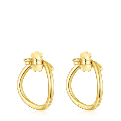 Pendientes círculo con baño de oro 18 kt sobre plata Hav