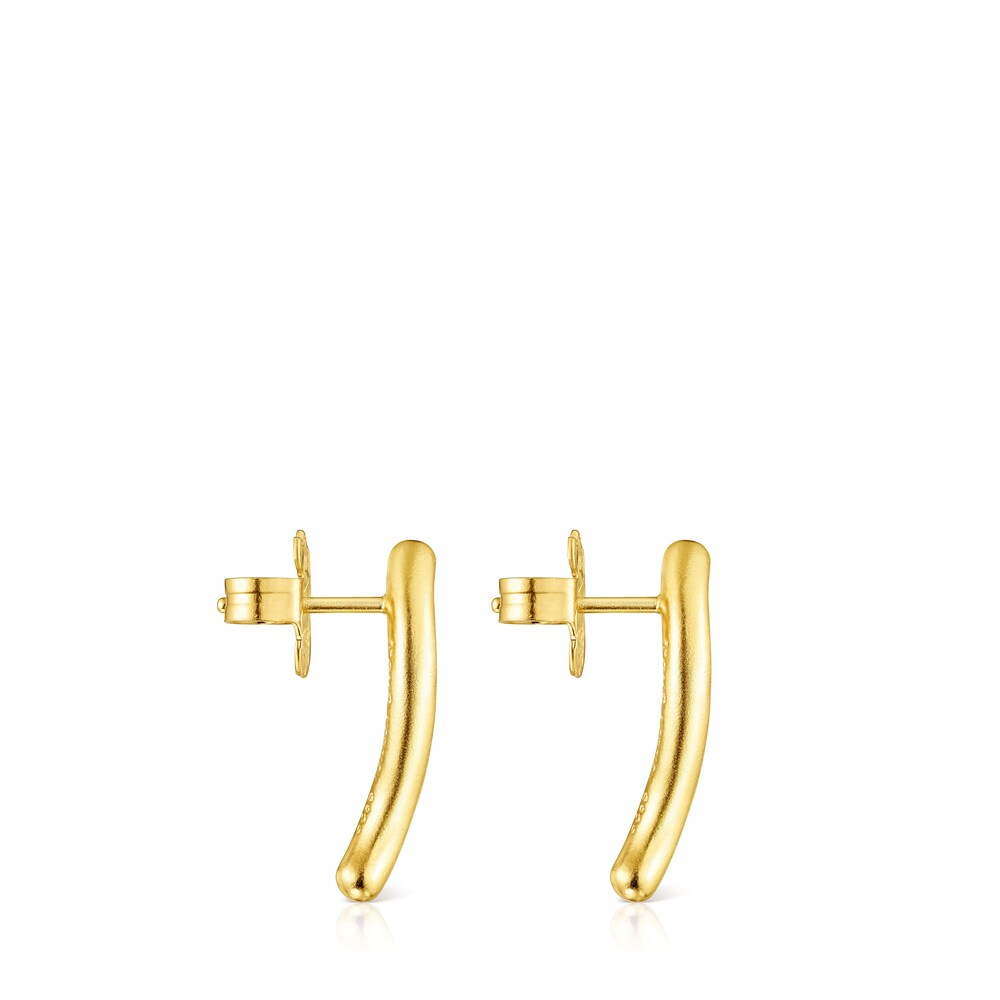 Pendientes onda con baño de oro 18 kt sobre plata Hav image number 1