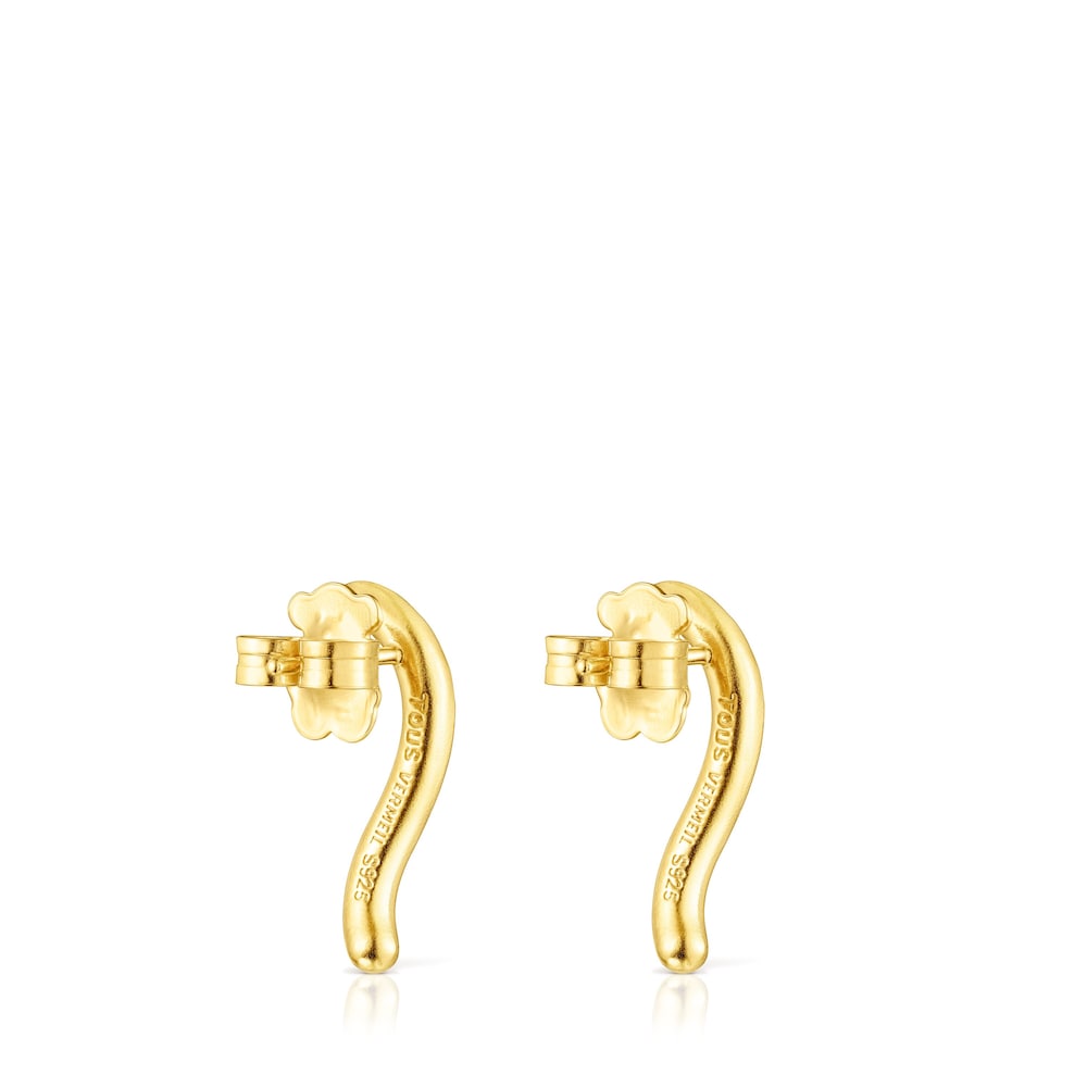 Pendientes onda con baño de oro 18 kt sobre plata Hav image number 2