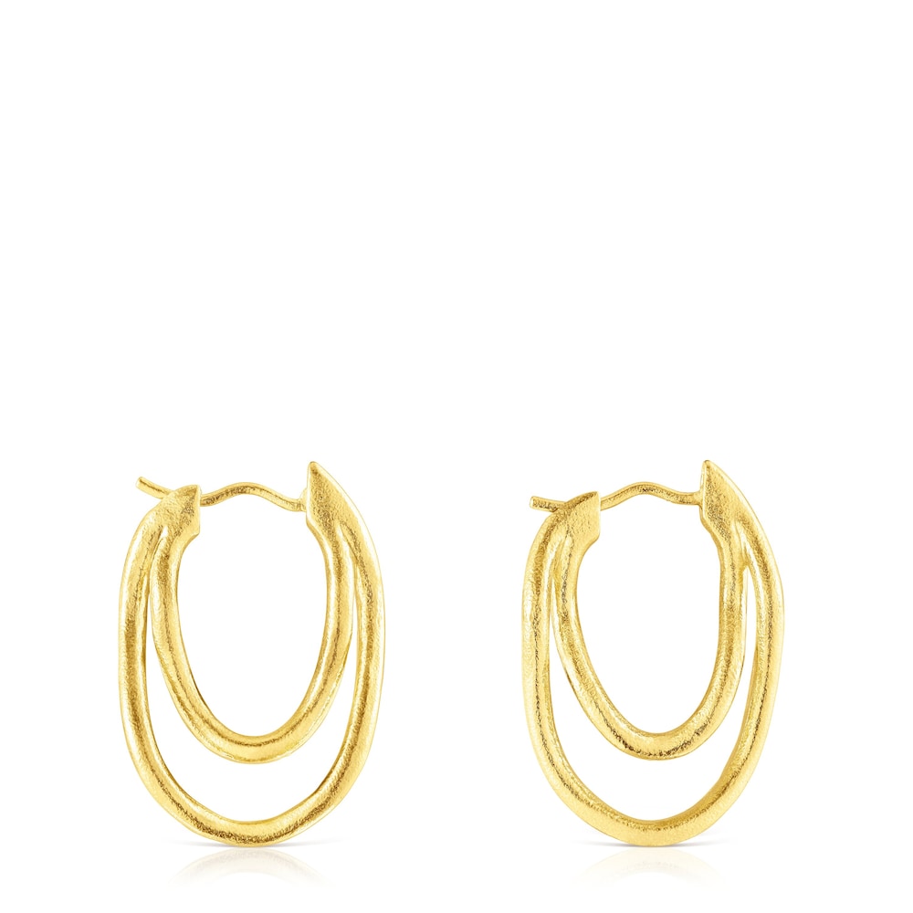 Pendientes con baño de oro 18 kt sobre plata Hav image number 1