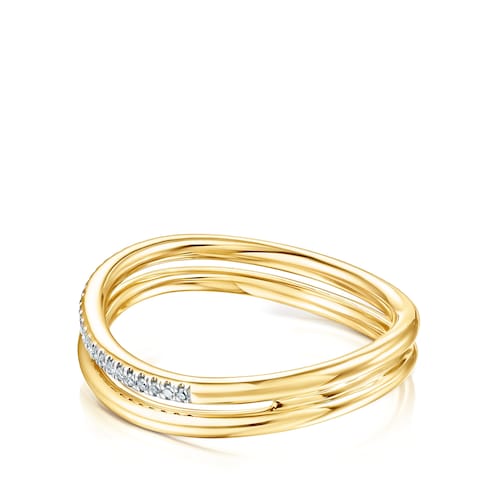 Anillo doble de oro y diamantes Hav