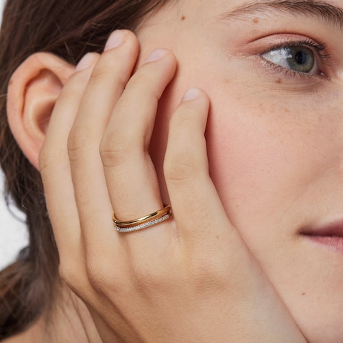 Anillo doble de oro y diamantes Hav