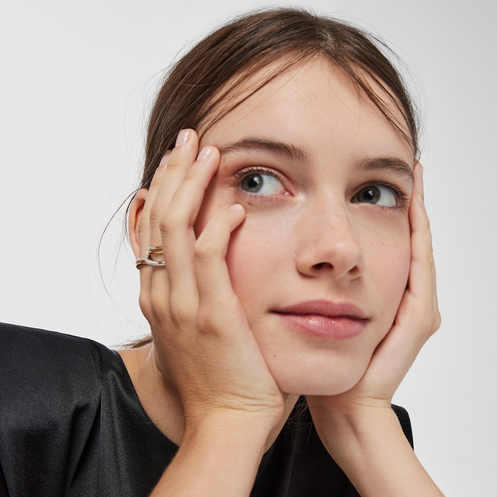 Anillo doble de oro y diamantes Hav