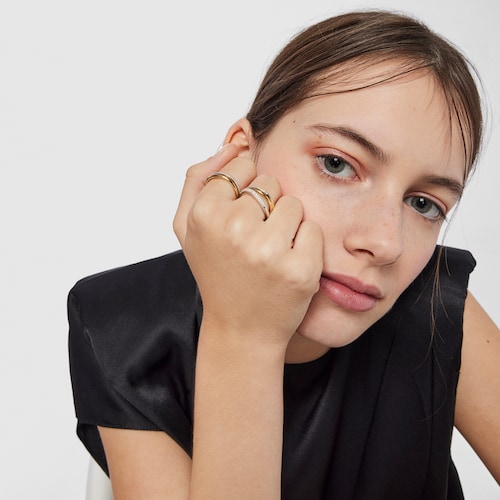 Anillo doble de oro y diamantes Hav