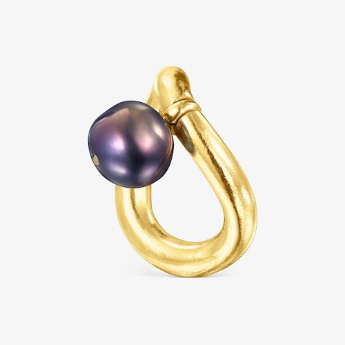Silver vermeil Hav Ring with gray pearl