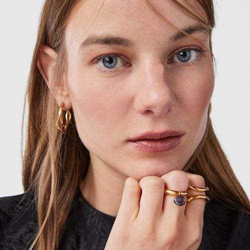 Silver vermeil Hav Ring with gray pearl