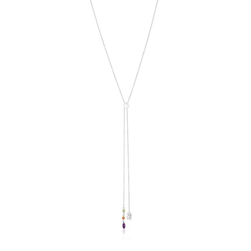 Silver Sea Vibes Necklace with gemstones