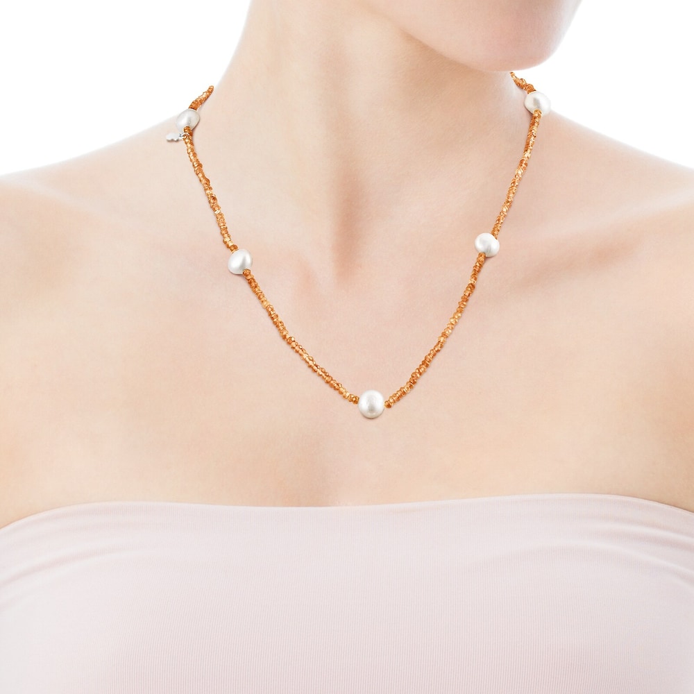 Carnelian and pearl Sea Vibes Necklace