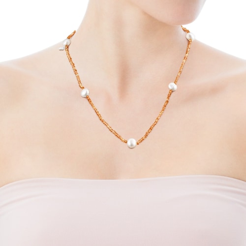 Carnelian and pearl Sea Vibes Necklace