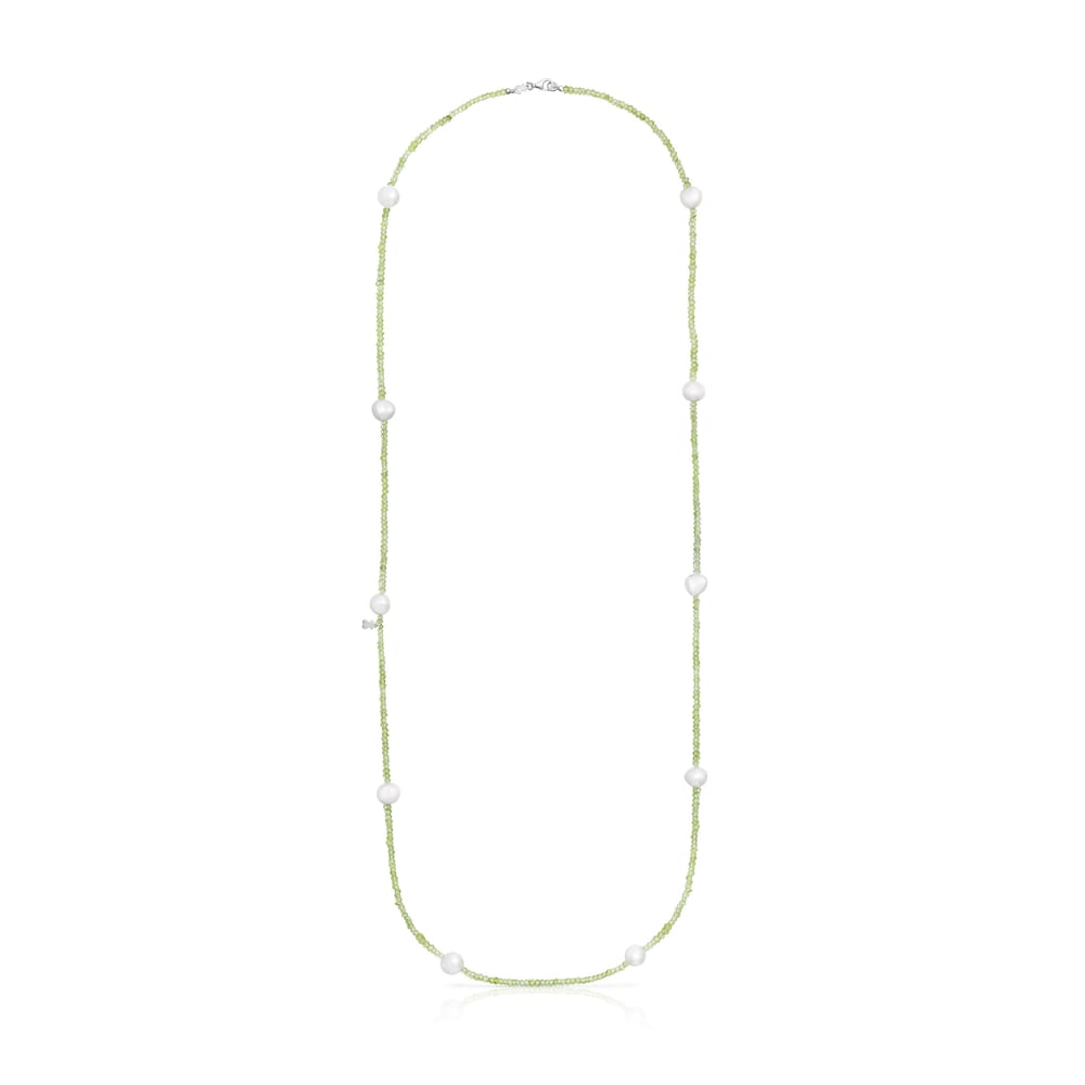 Colar Sea Vibes em peridotos e p&eacute;rolas