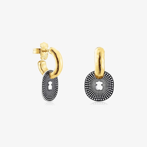 Short two-tone Oursin Earrings