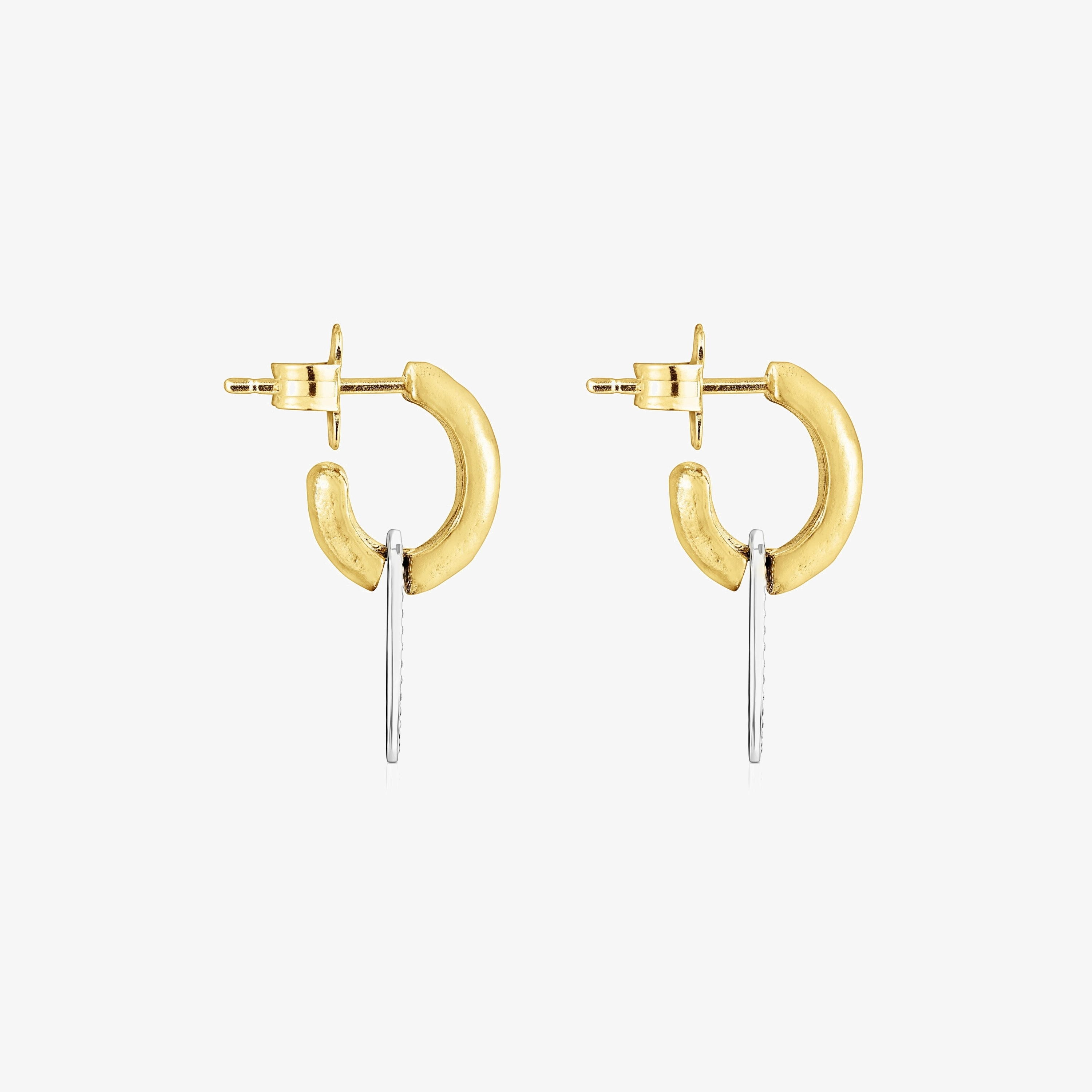 Short two-tone Oursin Earrings