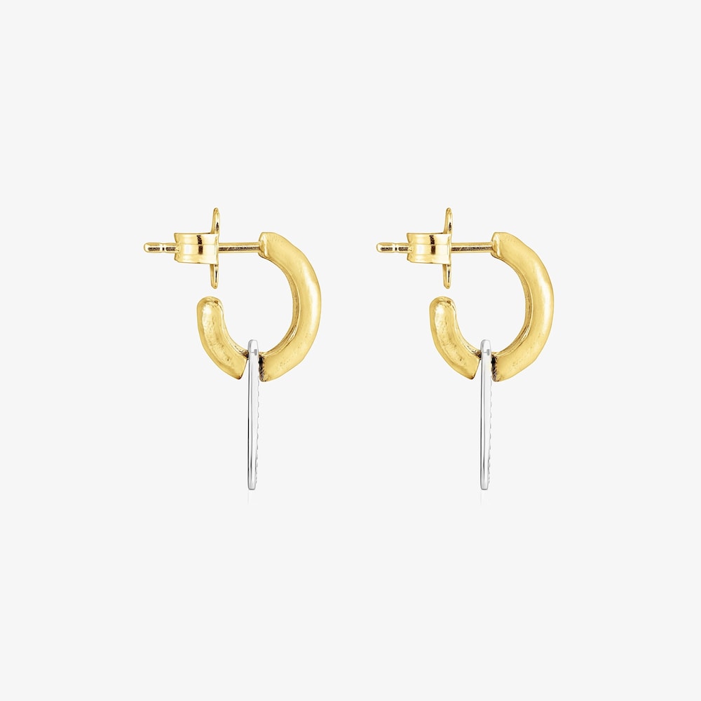 Short two-tone Oursin Earrings